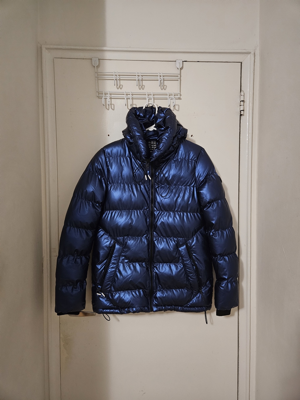Winter Jacket Metallic Blue Point Zero Waterproof with Hood Size XS